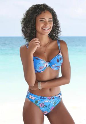 S.OLIVER Bikini-Hose Damen blau-bedruckt Gr.44