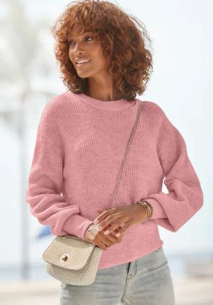 LASCANA Strickpullover Damen rosé meliert Gr.40/42
