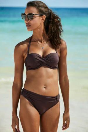 S.OLIVER Bügel-Bandeau-Bikini-Top Damen braun Gr.38 Cup A