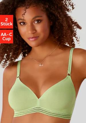PETITE FLEUR Soft-BH Damen mint+weiß Gr.80AA