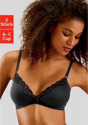 PETITE FLEUR Bralette-BH Damen 2xschwarz Gr.75B
