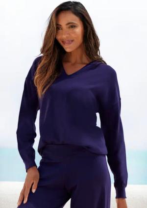 LASCANA Strickpullover Damen marine Gr.44/46