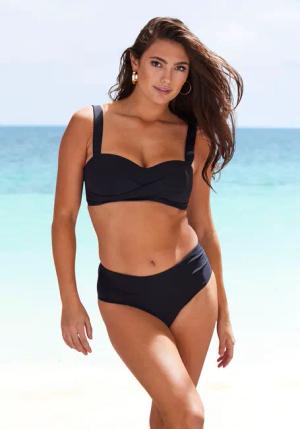 LASCANA Bandeau-Bikini-Top Damen schwarz Gr.40 Cup B