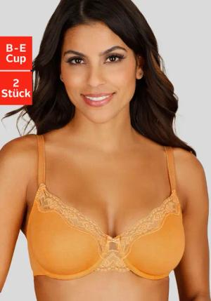 PETITE FLEUR Bügel-BH Damen orange+weiß Gr.80B