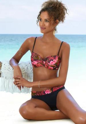 LASCANA Bügel-Bandeau-Bikini Damen pink-bedruckt Gr.38 Cup A