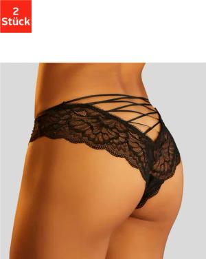 PETITE FLEUR GOLD Tanga-Ouvert Damen schwarz Gr.44/46