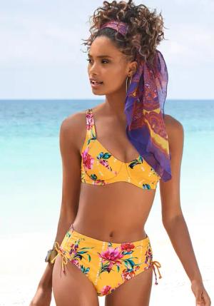 SUNSEEKER Bikini-Hose Damen gelb-bedruckt Gr.36