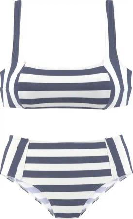 VENICE BEACH Bustier-Bikini Damen marine-weiß Gr.36 Cup C/D