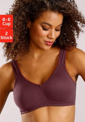 PETITE FLEUR Soft-BH Damen bordeaux+weiß Gr.90E