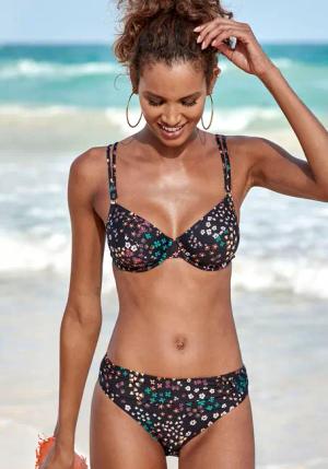 S.OLIVER Bügel-Bikini-Top Damen schwarz-bedruckt Gr.44 Cup E
