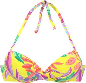S.OLIVER Push-Up-Bikini-Top Damen gelb-bedruckt Gr.34 Cup A