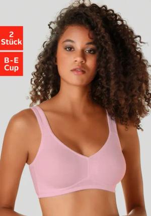 PETITE FLEUR Soft-BH Damen rosa+weiß Gr.105E