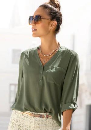 LASCANA Schlupfbluse Damen khaki Gr.44