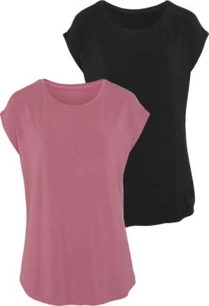 LASCANA Longshirt Damen beere, schwarz Gr.44/46