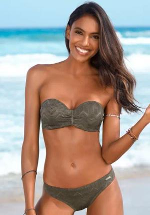 BUFFALO Bügel-Bandeau-Bikini Damen oliv Gr.38 Cup D