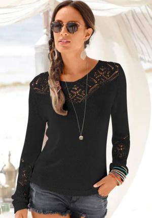 LASCANA Strandpullover Damen schwarz Gr.40/42