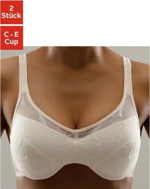 PETITE FLEUR Minimizer-BH Damen puder+schwarz Gr.85D