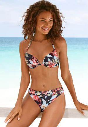 S.OLIVER Push-Up-Bikini-Top Damen schwarz-bedruckt Gr.38 Cup B