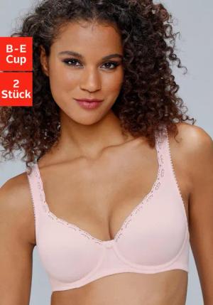 PETITE FLEUR T-Shirt-BH Damen puder+schwarz Gr.85D