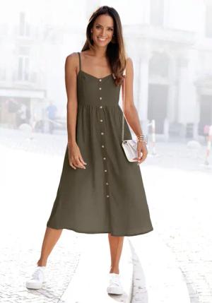 LASCANA Sommerkleid Damen khaki Gr.44