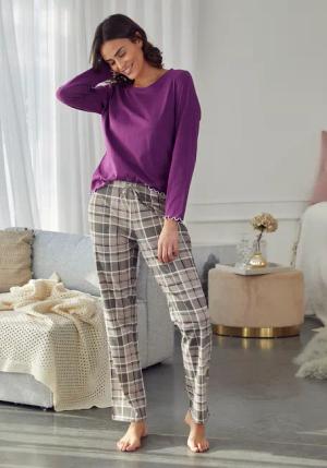 LASCANA Damen Pyjama beere Gr.34