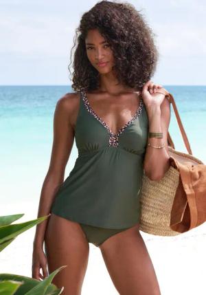 LASCANA Bügel-Tankini-Top Damen oliv Gr.40 Cup B