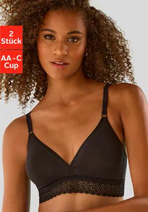 PETITE FLEUR Bralette-BH Damen schwarz+weiß Gr.85AA
