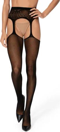 PETITE FLEUR GOLD Ouvert Strumpfhose Damen schwarz Gr.- (32/46)