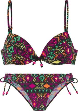 BUFFALO Push-Up-Bikini Damen schwarz bedruckt Gr.40 Cup AA