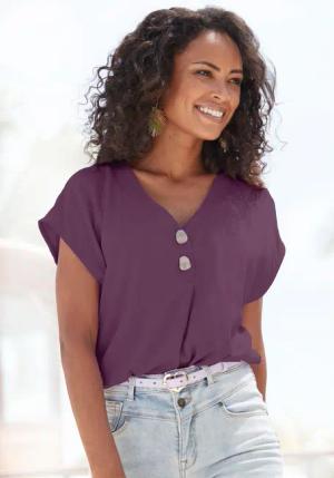 LASCANA Schlupfbluse Damen violett Gr.42