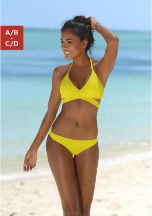 BENCH. Triangel-Bikini Damen gelb Gr.42 Cup C/D