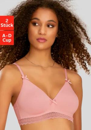 PETITE FLEUR Bralette-BH Damen rose+weiß Gr.70C