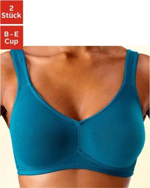 PETITE FLEUR Soft-BH Damen petrol+weiß Gr.80B