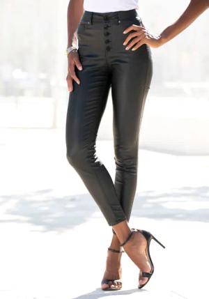 LASCANA Lederimitathose Damen schwarz Gr.38