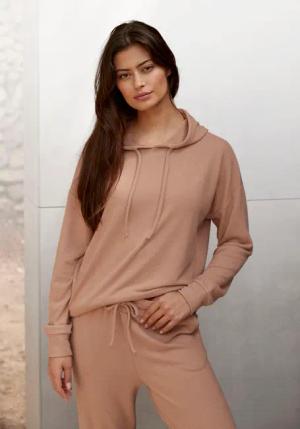 LASCANA Kapuzenpullover Damen taupe Gr.44/46