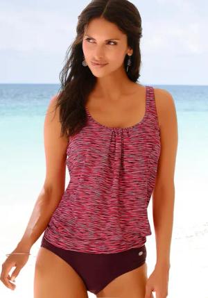 KANGAROOS Oversize-Tankini Damen pink-bedruckt Gr.50