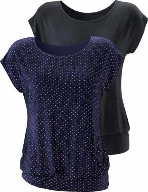 LASCANA Longshirt Damen navy-gepunktet, schwarz Gr.44/46