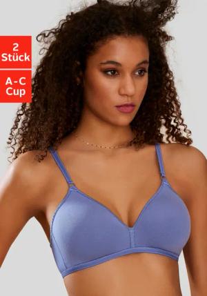 PETITE FLEUR Soft-BH Damen blau+weiß Gr.80B