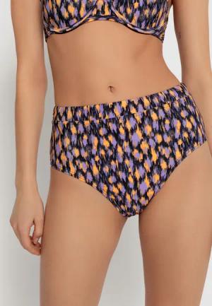 LSCN BY LASCANA Highwaist-Bikini-Hose Damen schwarz bedruckt Gr.36