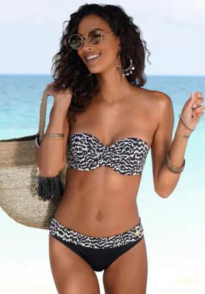 LASCANA Bikini-Hose Damen schwarz-creme Gr.34