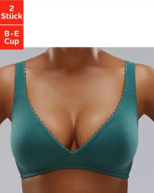 PETITE FLEUR Bralette-BH Damen jade+weiß Gr.70C