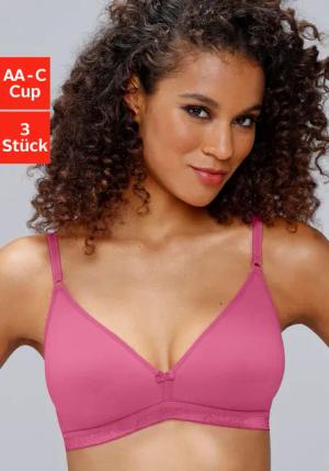 PETITE FLEUR Bralette-BH Damen pink+weiß+weiß Gr.90B