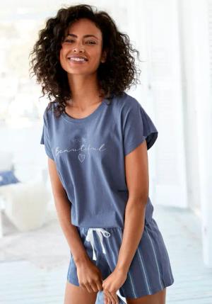 VIVANCE DREAMS Damen Shorty blau-gestreift Gr.36/38