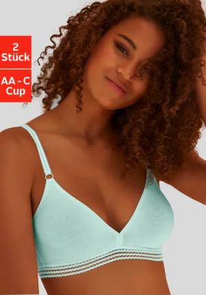 PETITE FLEUR Soft-BH Damen hellblau+weiß Gr.70C