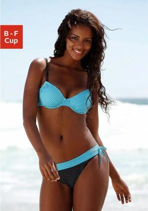 BUFFALO Bügel-Bikini-Top Damen türkis-schwarz Gr.44 Cup E