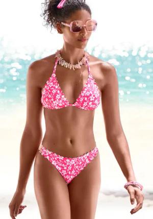 VIVANCE Bikini-Hose Damen neonpink-weiß Gr.38