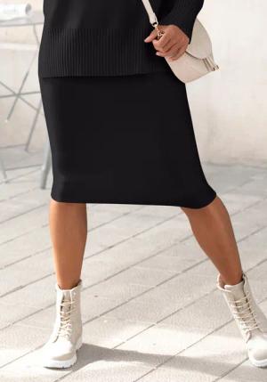 LASCANA Strickrock Damen schwarz Gr.40
