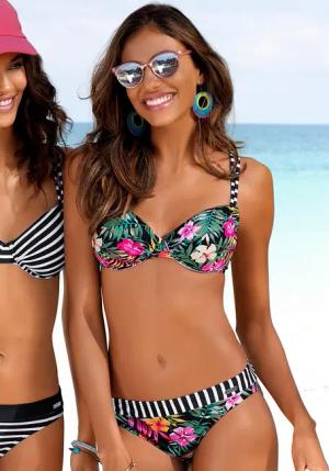 VENICE BEACH Bikini-Hose Damen schwarz bedruckt Gr.34