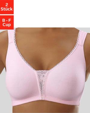 PETITE FLEUR Soft-BH Damen rosa+weiß Gr.90F