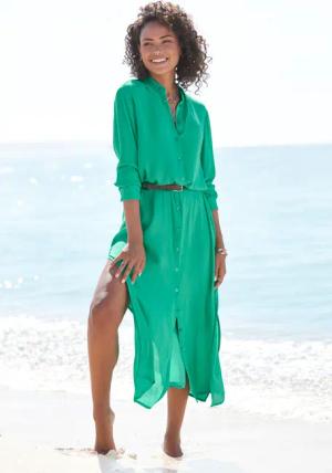 LASCANA Hemdblusenkleid Damen apfelgrün Gr.36